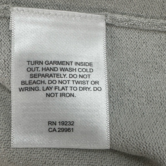 Women’s Floral Glitter Knit Top with Embellished Neckline - Purple/Gray - Picture 9 of 16